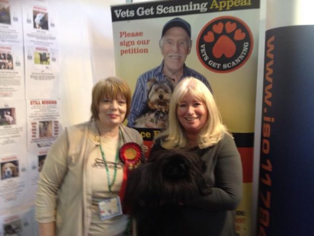 Stephs Dog Ti Chi Pekingese Photo shows Stephanie Presdee and Ti Chi with Debbie Matthews, who leads the Vets Get Scanning Campaign.